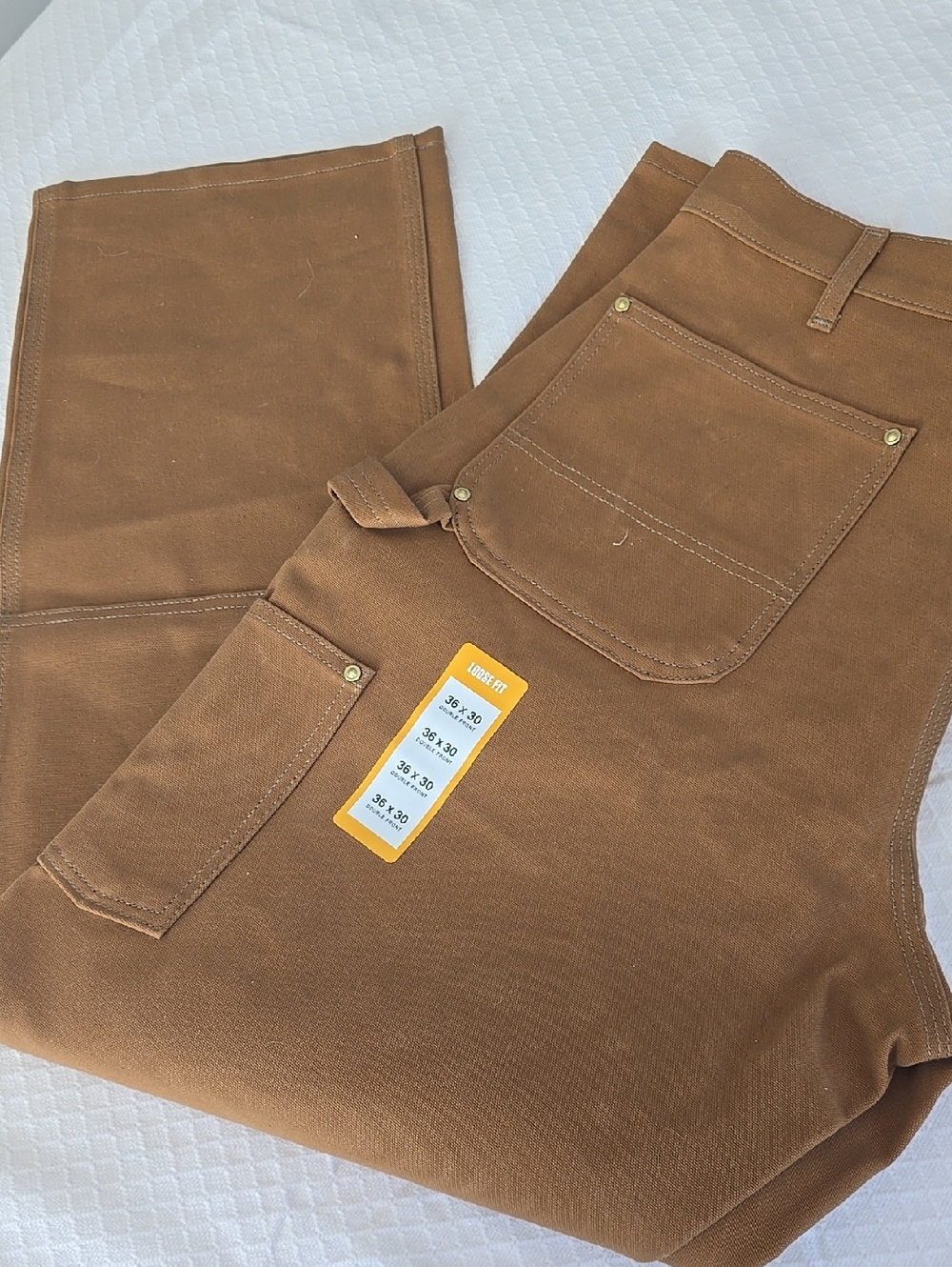 Carhartt B01 Men’s Firm Duck Double-Front Work Pants 36x30 Reddish Brown